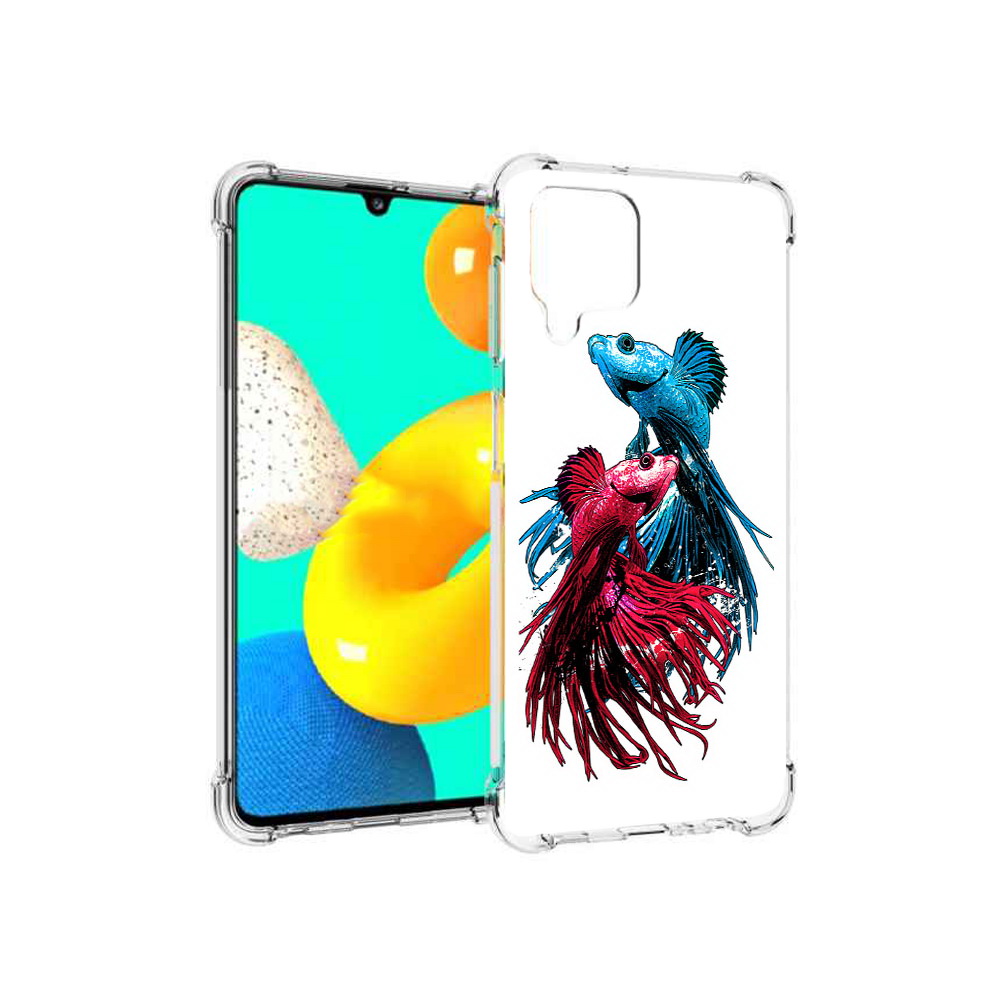 

Чехол MyPads Tocco для Samsung Galaxy M32 рыбы петушки (PT161818.523.592), Прозрачный, Tocco