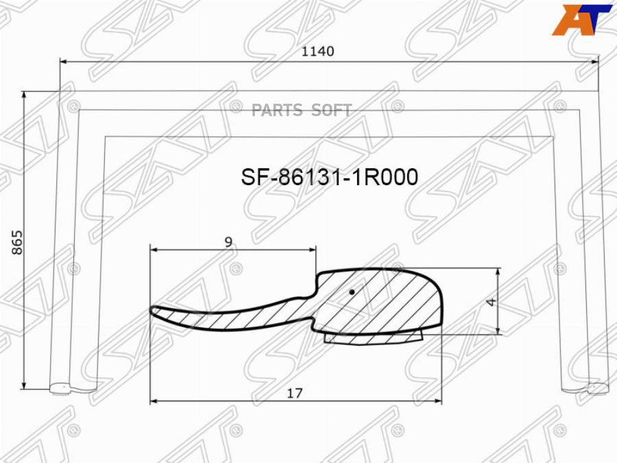 

SAT Молдинг лобового стекла HYUNDAI SOLARIS/KIA RIO 4/5D 10-17