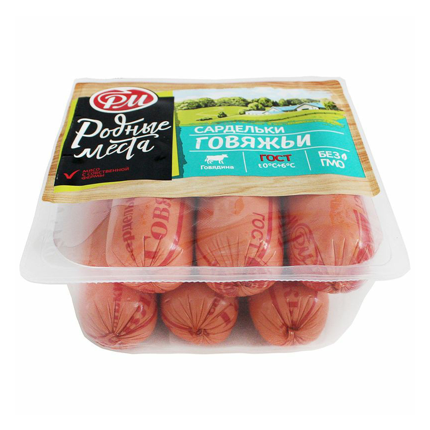 

Сардельки Родные места говяжьи вареные 1-й сорт