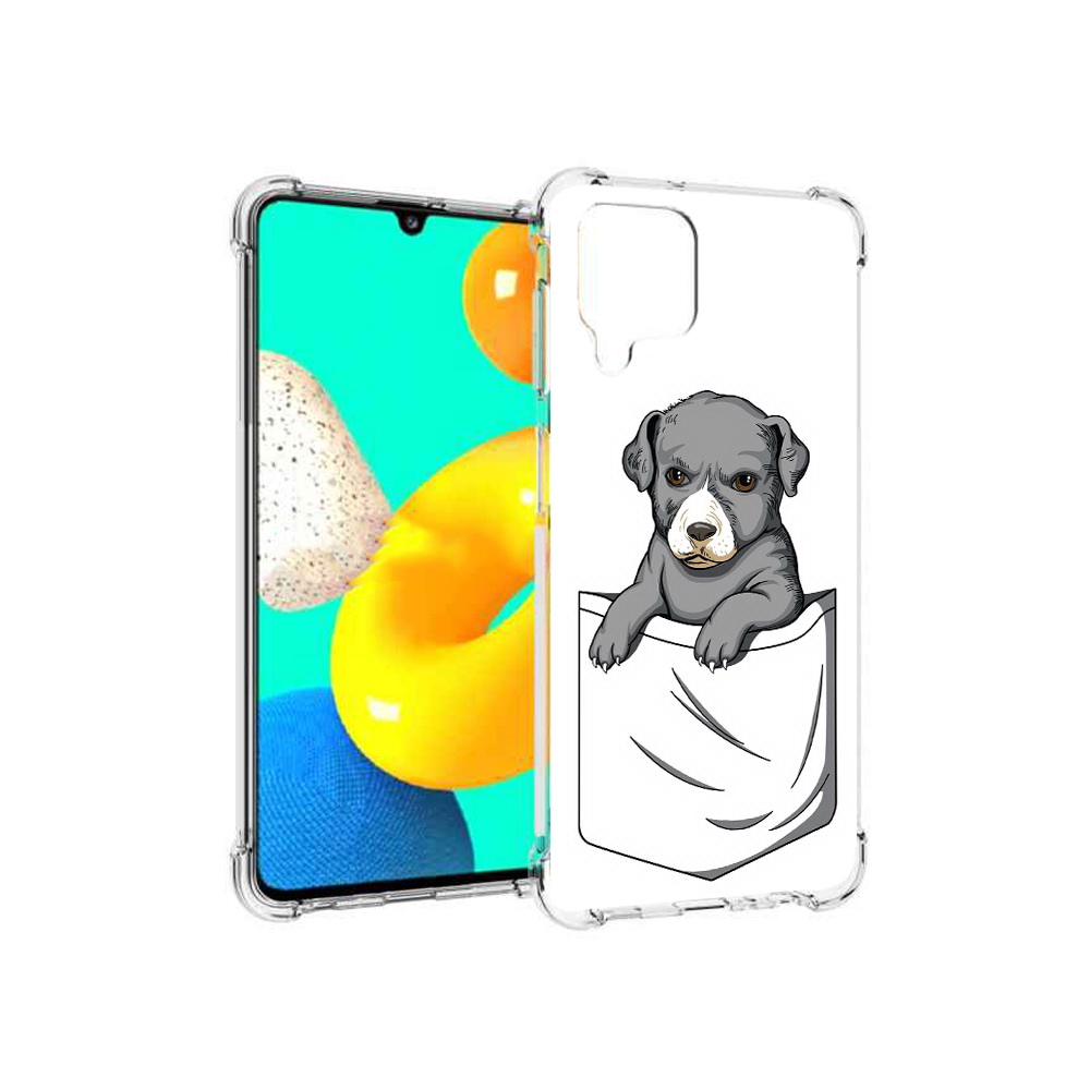 

Чехол MyPads Tocco для Samsung Galaxy M32 собачка в кармане (PT161818.523.611), Прозрачный, Tocco