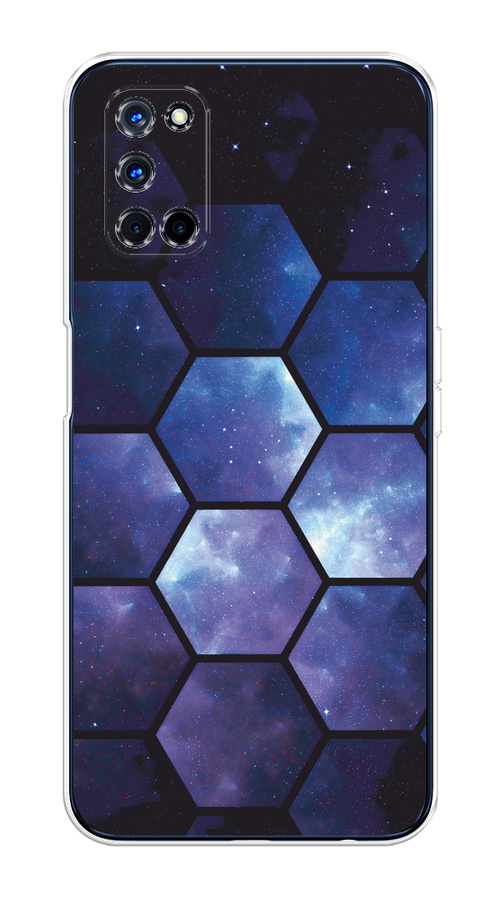 

Чехол на Oppo A52/A72 "Соты космос", Черный;фиолетовый, 253250-1