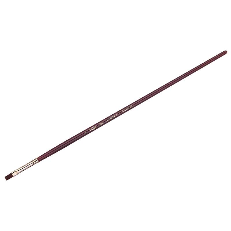 

Кисть художественная ГАММА, синтетика, плоская, №04, арт. 300040 - (6 шт.)