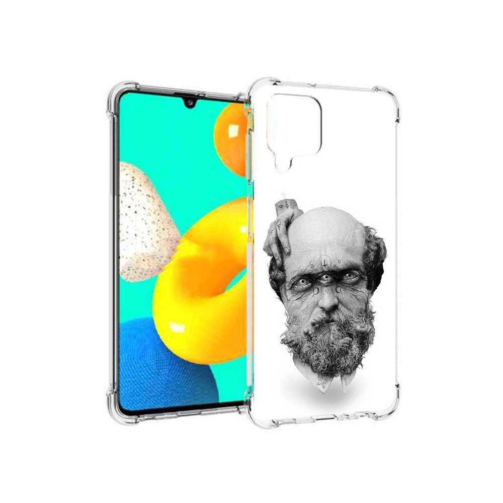 

Чехол MyPads Tocco для Samsung Galaxy M32 страшный бородатый мужчина абстракция, Прозрачный, Tocco
