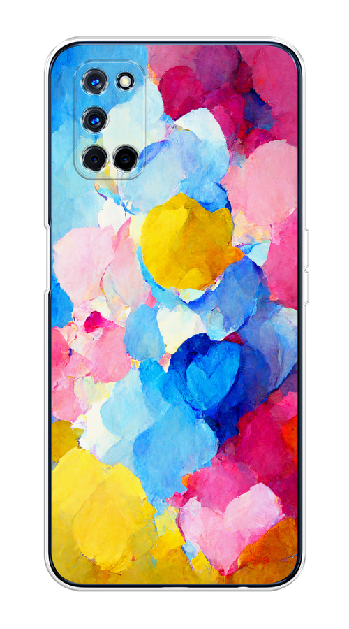 

Чехол на Oppo A52/A72 "Яркие пятна", Синий;голубой;желтый;розовый, 253250-1