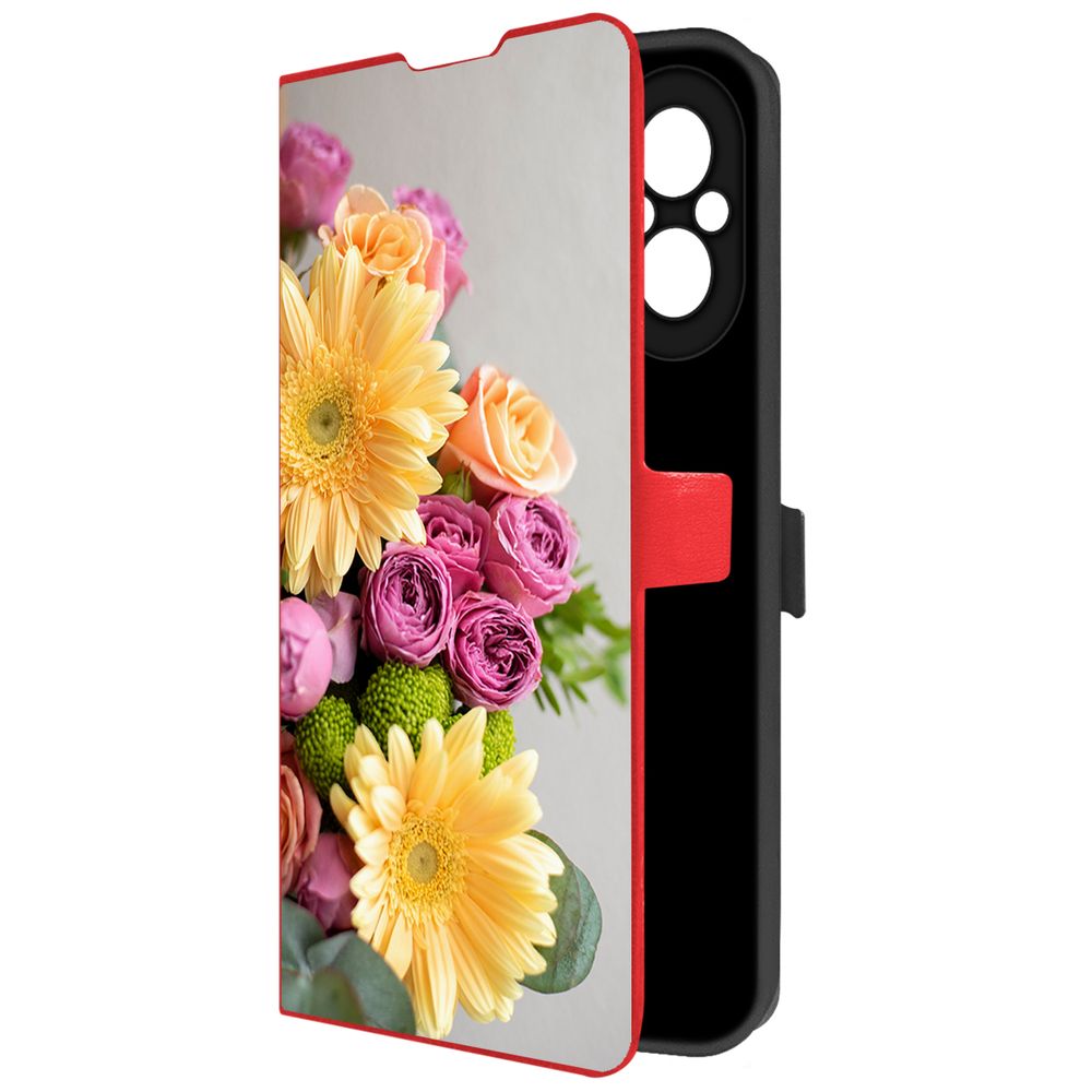 

Чехол-книжка Krutoff Eco Book для Realme C67 Букет (красный)