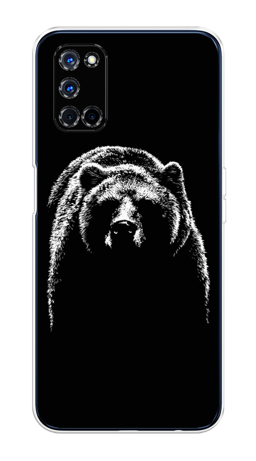 

Чехол на Oppo A52/A72 "Медведь в ночи", Белый;черный, 253250-1