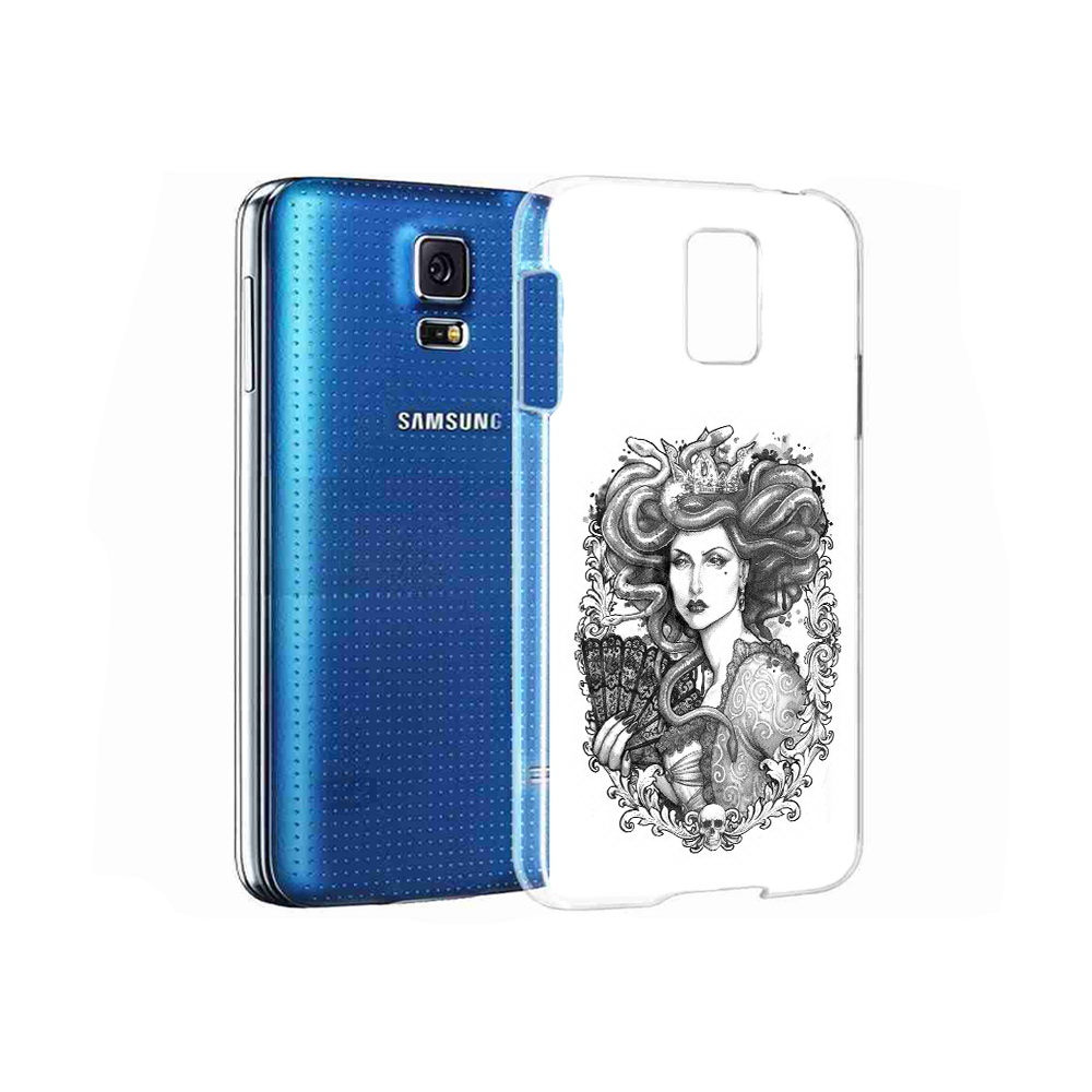 

Чехол MyPads Tocco для Samsung Galaxy S5 медуза черно белый (PT12196.512.472), Прозрачный, Tocco