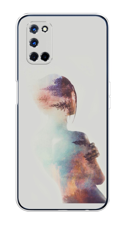 

Чехол на Oppo A52/A72 "Девушка-лес", Розовый;голубой;серый, 253250-1