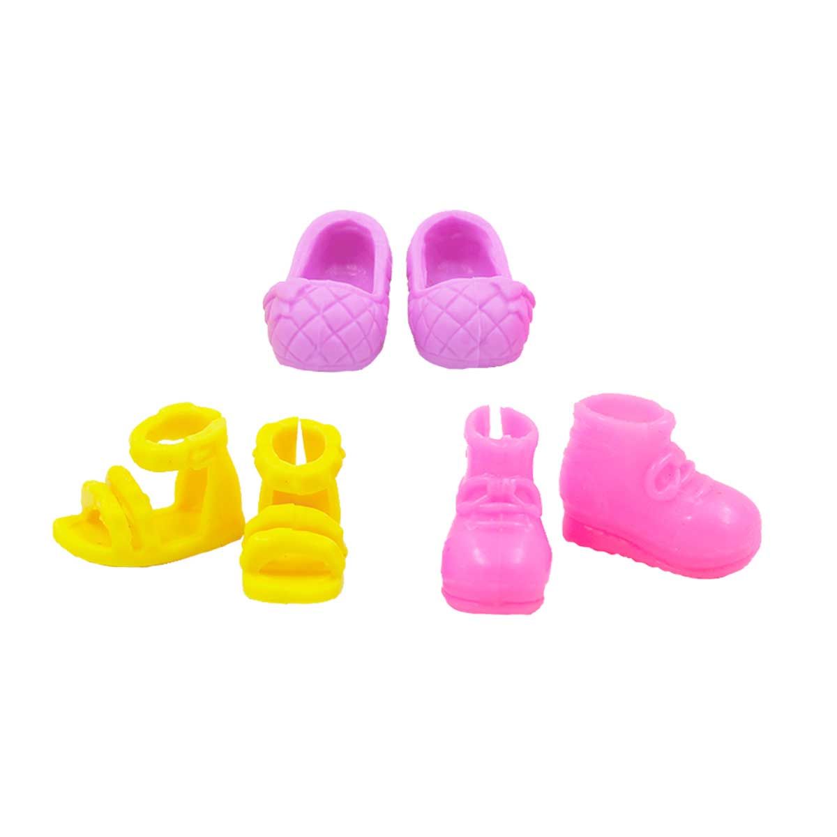Обувь Dolls Accessories для маленьких кукол на узкую стопу 1,5 1,7 см 3 пары Радуга