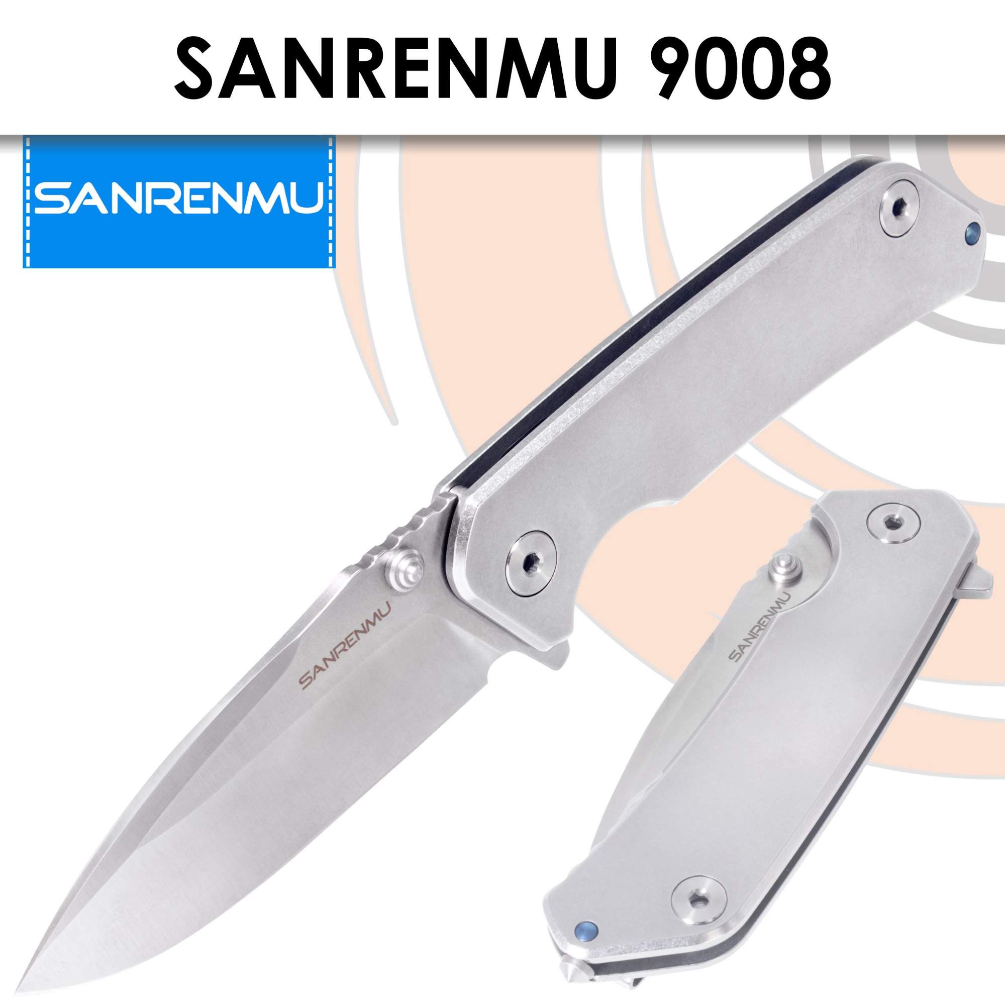 Складной нож SanRenMu 9008 серебристый 208мм (88мм клинок)