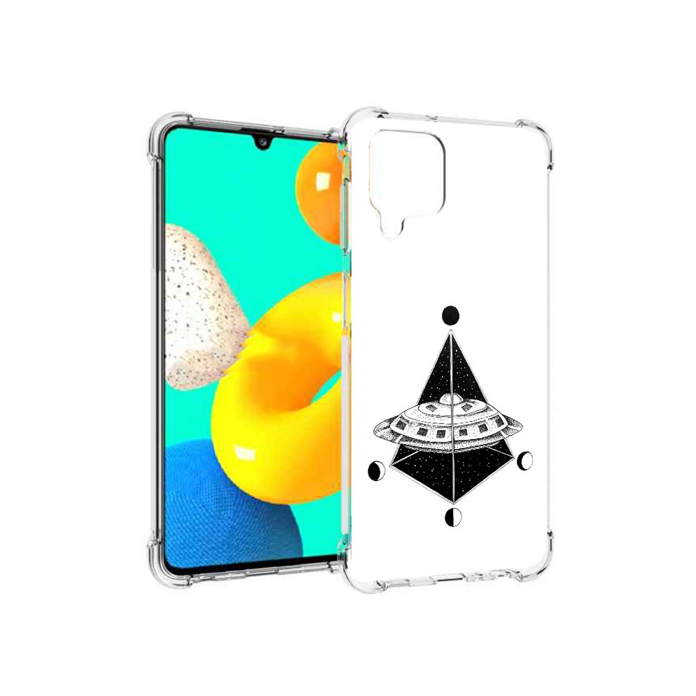 

Чехол MyPads Tocco для Samsung Galaxy M32 черно белая летающая тарелка (PT161818.523.679), Прозрачный, Tocco