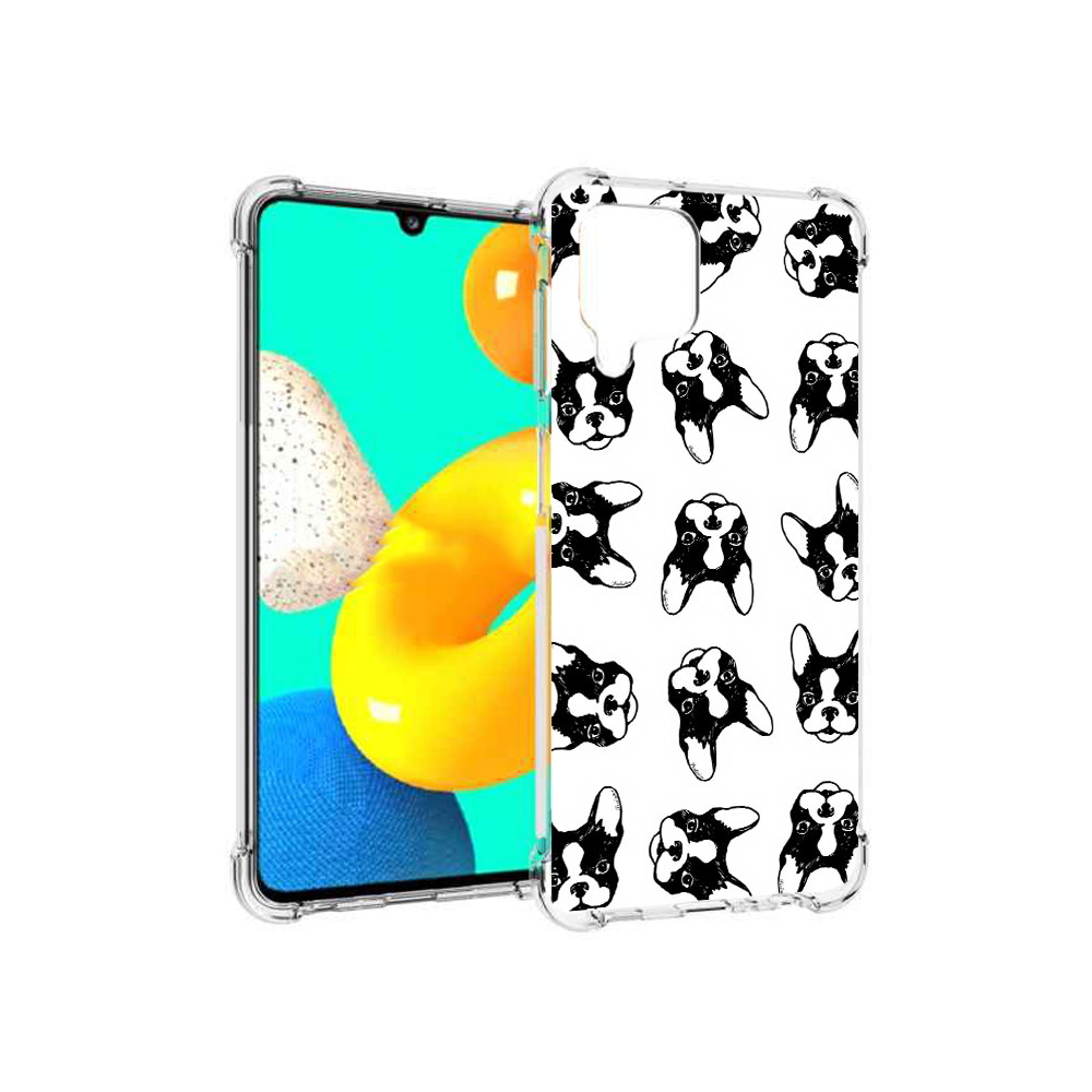

Чехол MyPads Tocco для Samsung Galaxy M32 черно белые собачки (PT161818.523.683), Прозрачный, Tocco