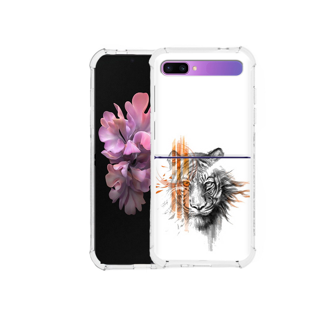 

Чехол MyPads Tocco для Samsung Galaxy Z Flip огненный тигр (PT226935.587.526), Прозрачный, Tocco