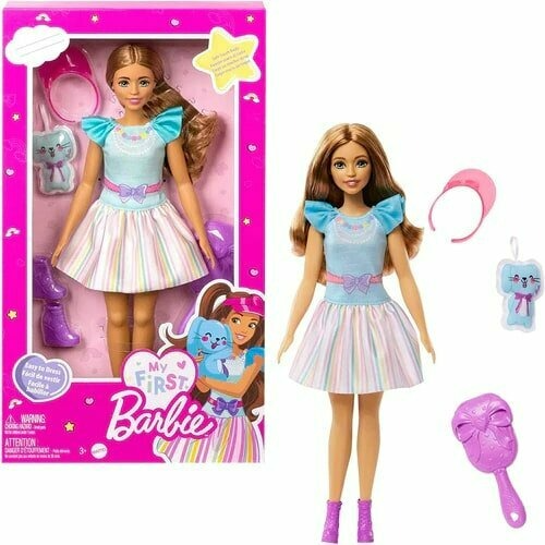 

Кукла Mattel My First Barbie Моя первая Барби Брюнетка с зайчиком HLL21