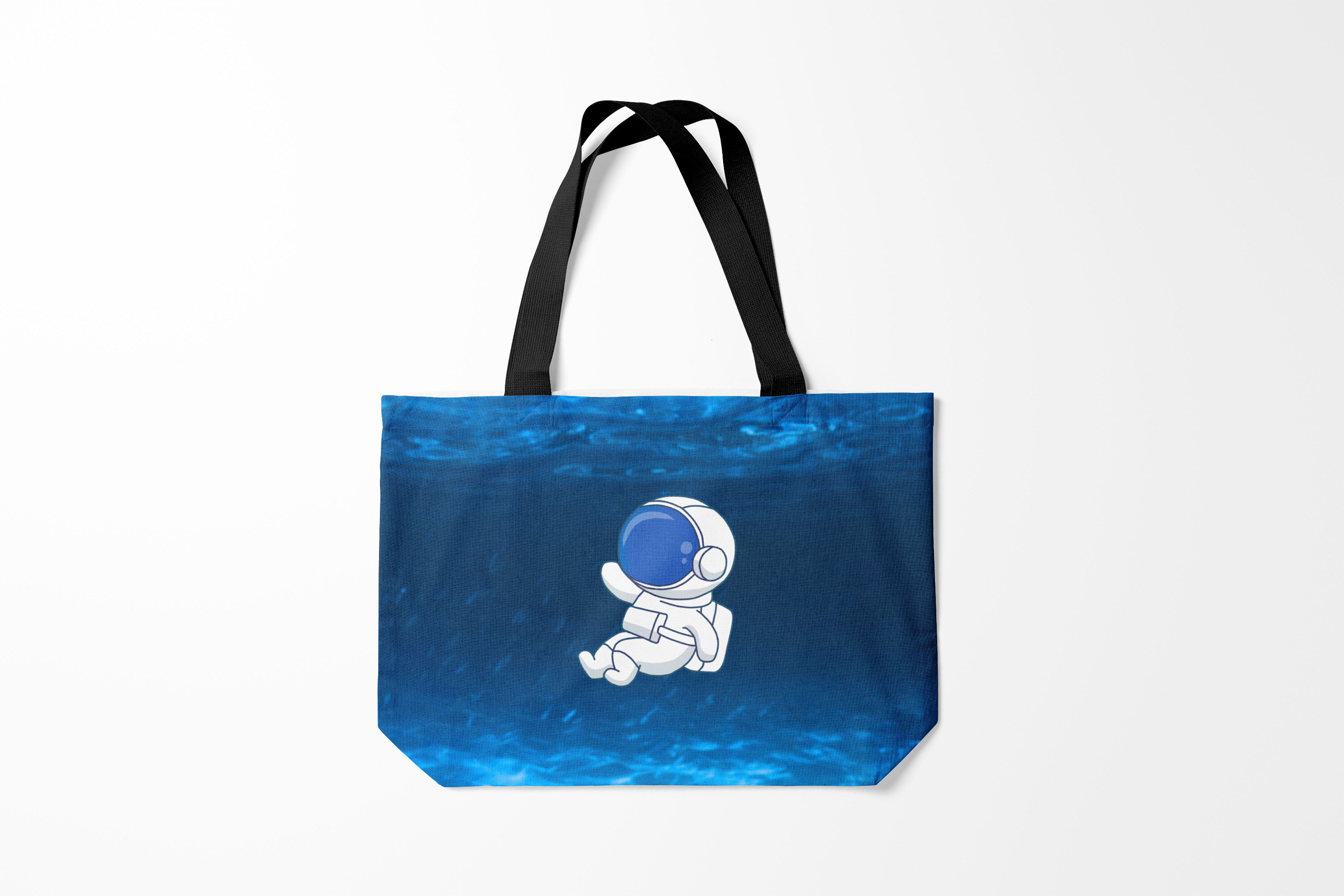 

Сумка шoппер унисекс Burnettie День космонавтики Космонавт в океане, синий, День космонавтики Космонавт в океане