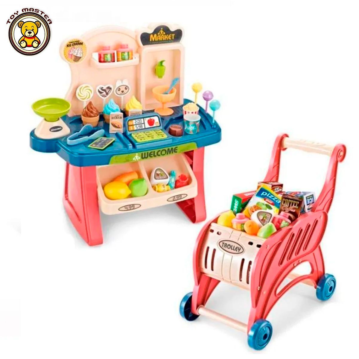 Магазин детский игровой Home Toy Минимаркет с продуктами, на батарейках