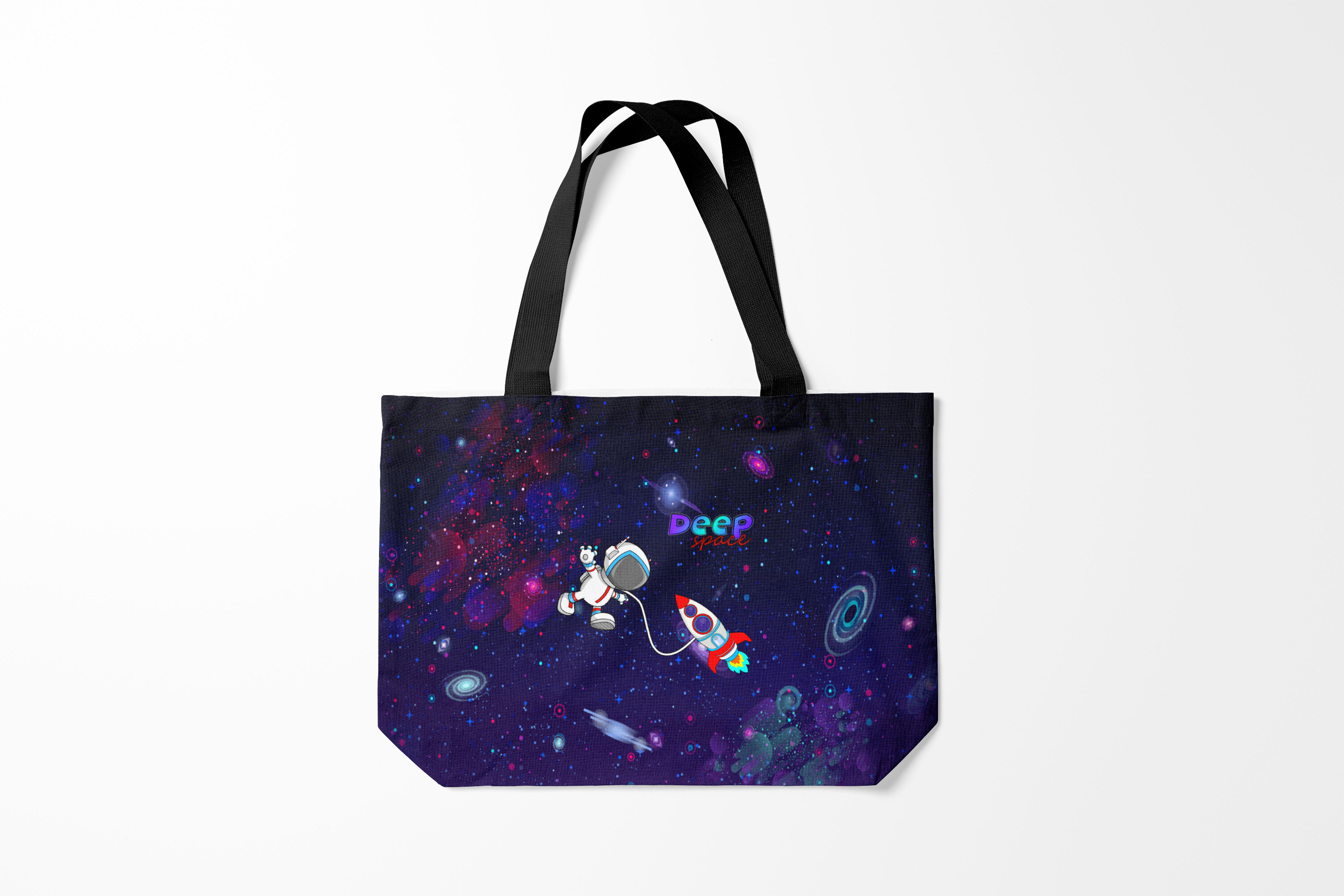 

Сумка шoппер унисекс Burnettie День космонавтики Deep Space Cartoon, синий, Разноцветный, День космонавтики Deep Space Cartoon