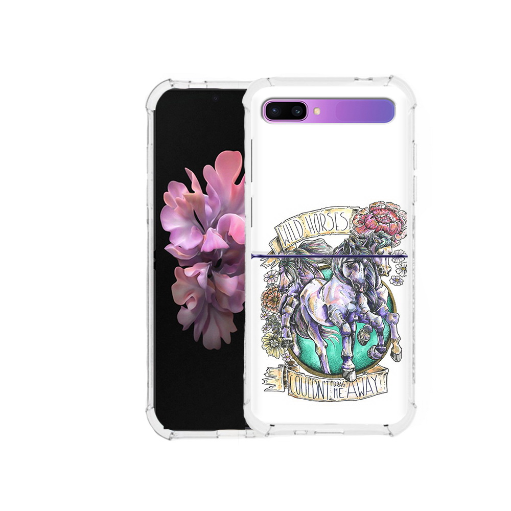 

Чехол MyPads Tocco для Samsung Galaxy Z Flip рисунок коней в цветах (PT226935.587.582), Прозрачный, Tocco