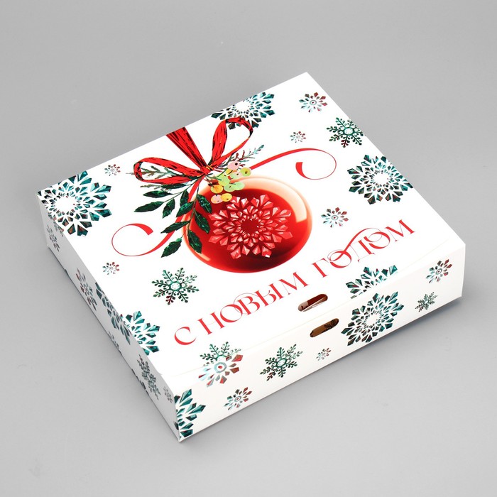 

Коробка подарочная Дарите Счастье Снежинки 20 х 18 х 5 см, Белый