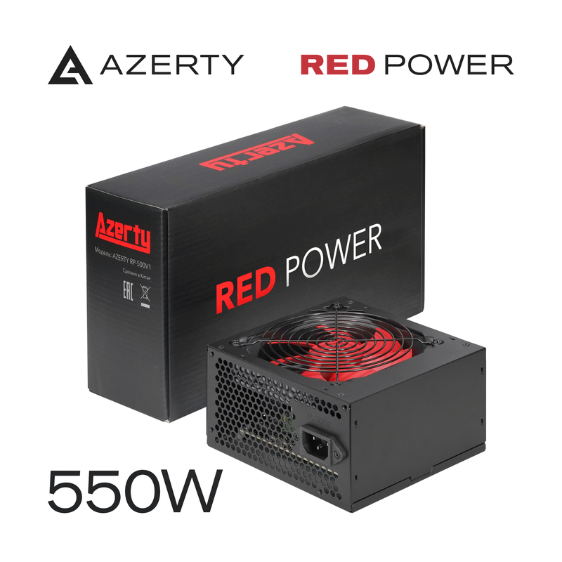 

Блок питания Azerty RPL-550BAR 550W (120-0636), Черный, RPL-550BAR