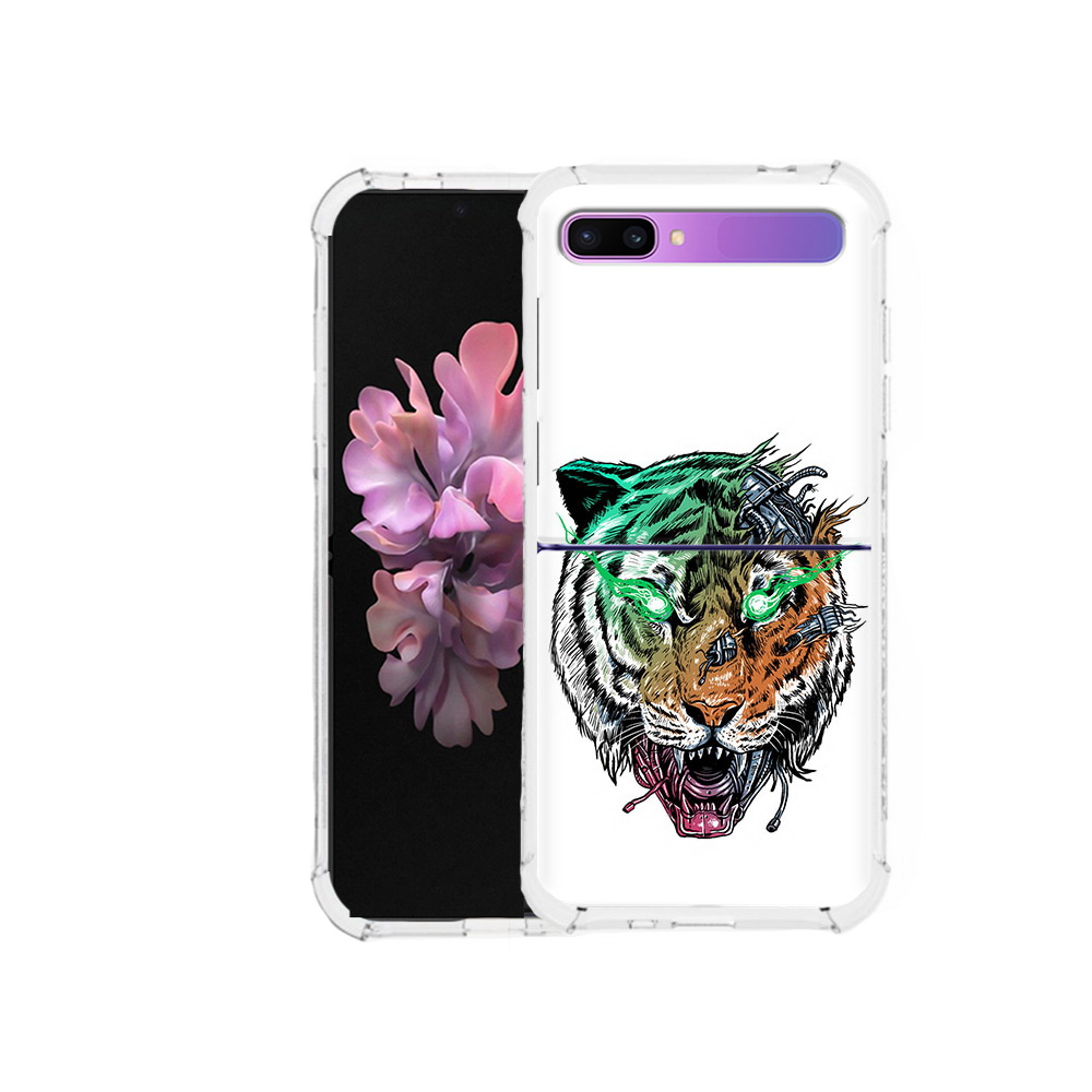 

Чехол MyPads Tocco для Samsung Galaxy Z Flip робо-тигр (PT226935.587.584), Прозрачный, Tocco