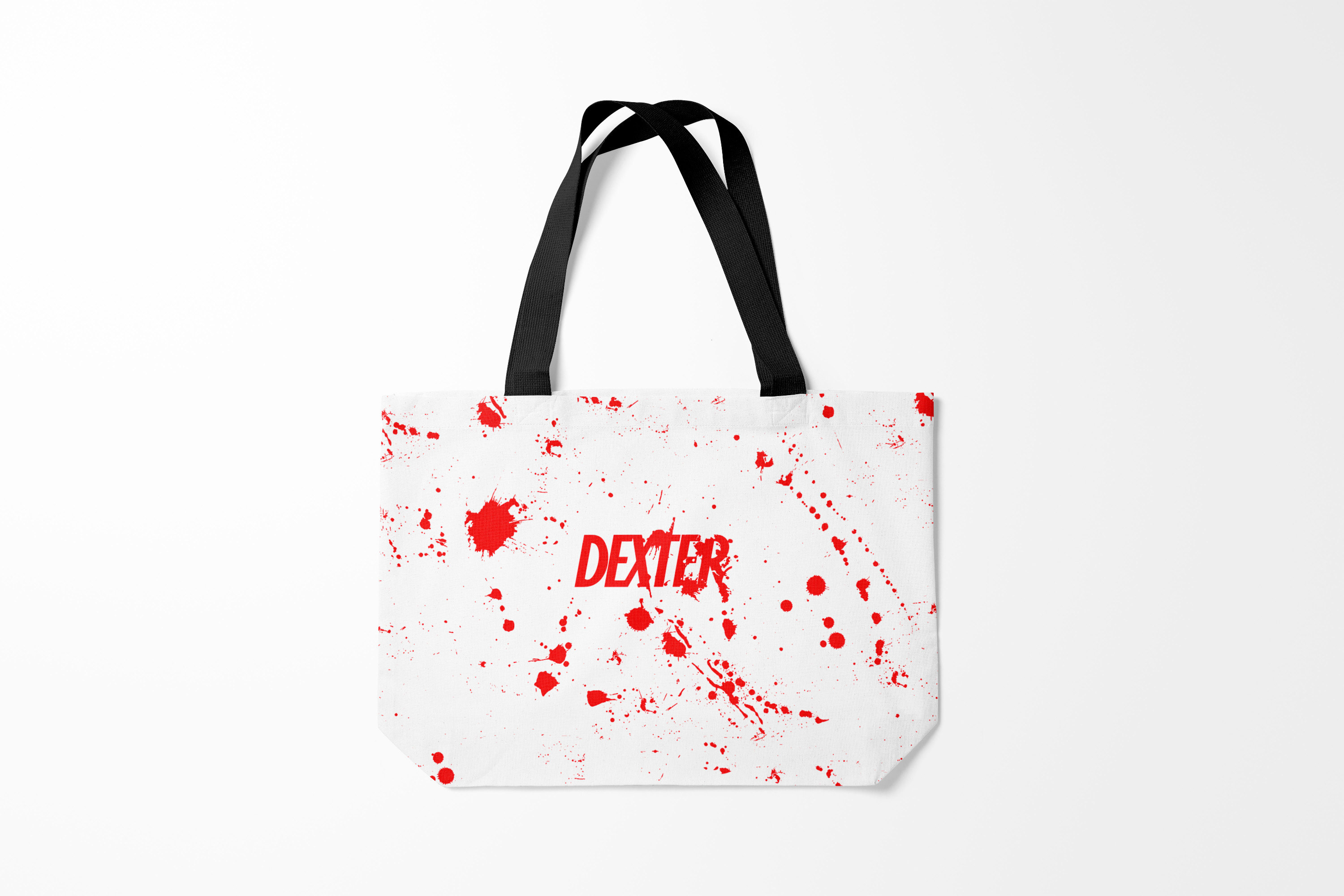 

Сумка шoппер унисекс Burnettie Dexter logo Декстер брызги крови, белый, Dexter logo Декстер брызги крови