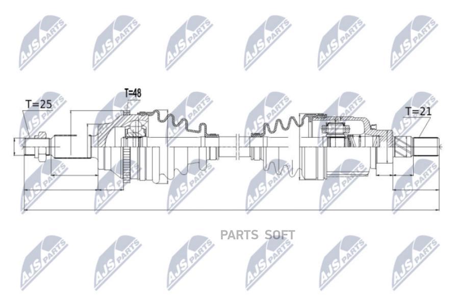 

Полуось, dacia duster 4x4 10- NTY npwre052