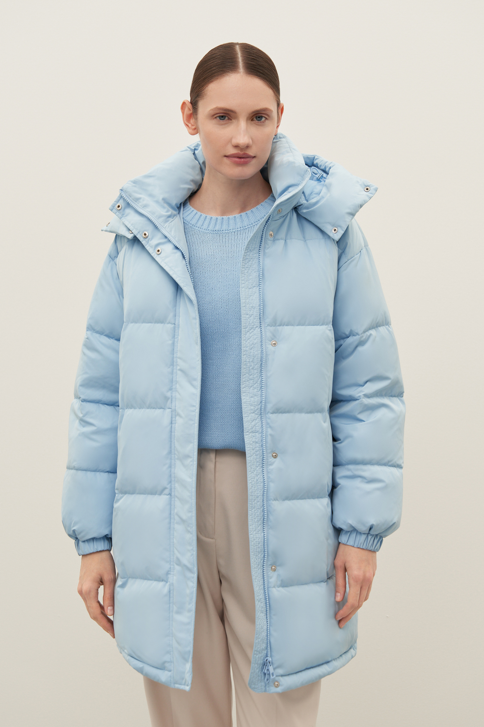 Пуховик-пальто женский Finn Flare FAD11016 голубой XL
