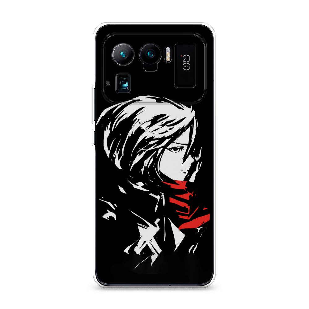 

Чехол для Xiaomi Mi 11 Ultra "Микаса минимализм", Черный;серый;красный, 310450-4