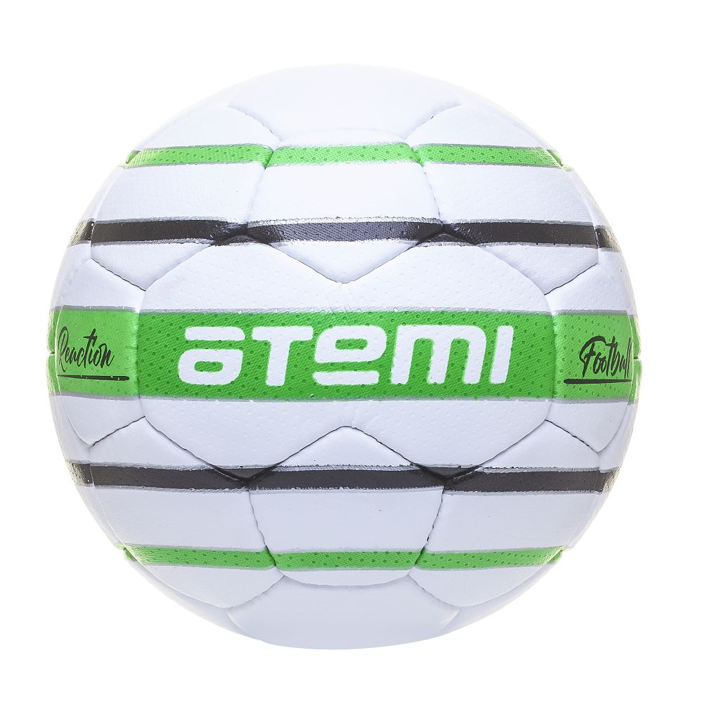 Мяч футбольный Atemi Reaction, Pu, 1.4мм, белый/зеленый/черный, р.3, 32 п, 60-61
