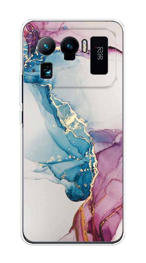 

Чехол на Xiaomi Mi 11 Ultra "Розовые разводы рисунок", Синий;розовый;золотистый, 310450-3