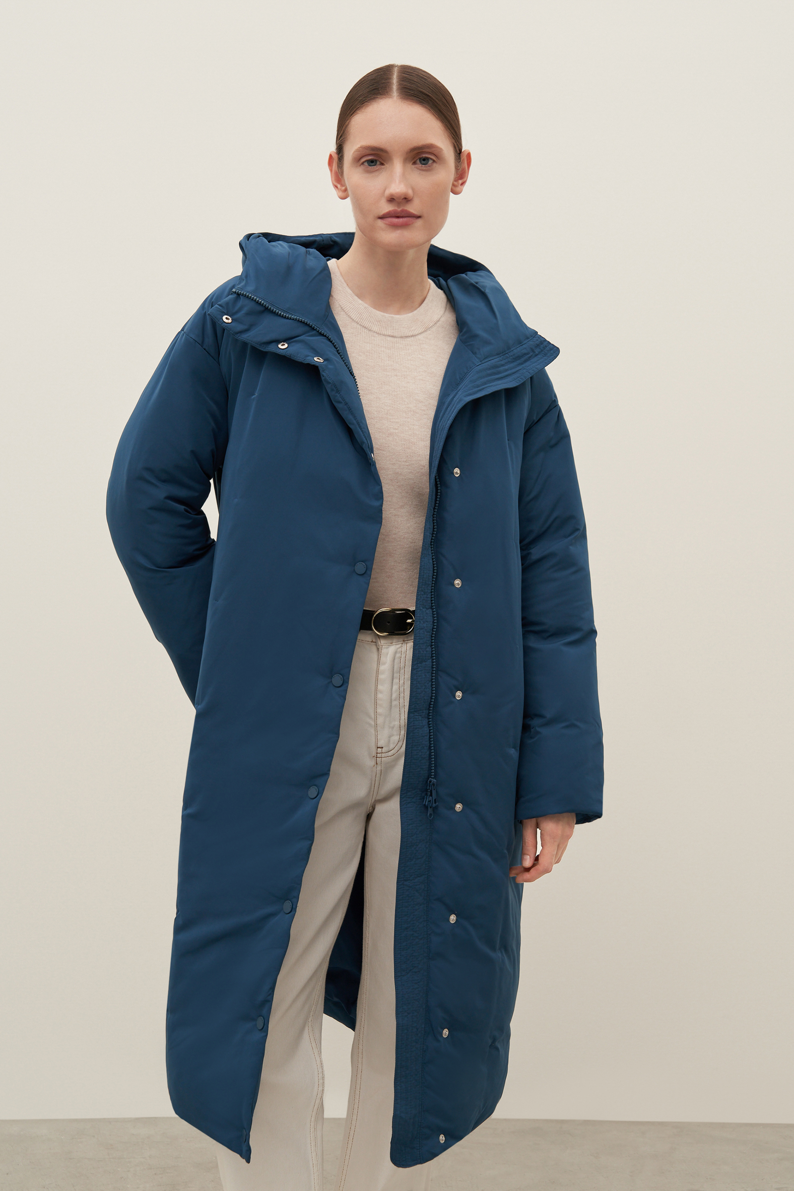 Пуховик-пальто женский Finn Flare FAD11015 синий L