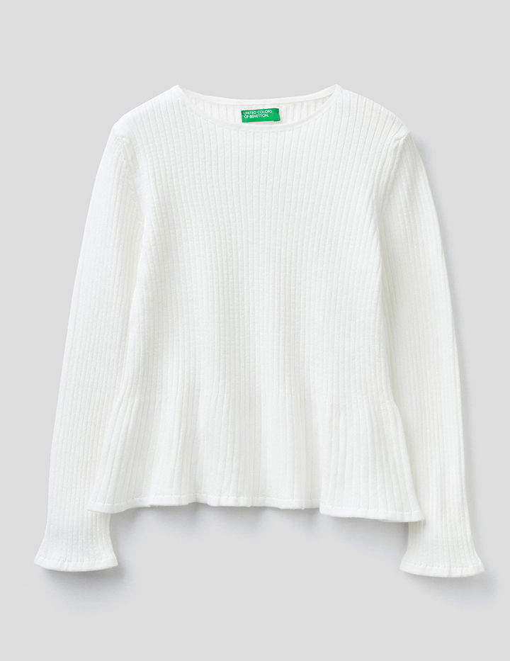 

Джемпер для девочек Benetton цв. белый р.146, 21A_1194C1103