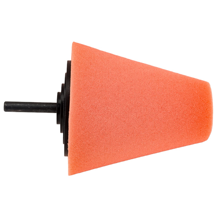 Губка для полировки 80x30мм конусная для дрели оранжевая ROCKFORCE губка для нанесения полировки на автомобиль 12×5 5×7 см без пропитки футляр