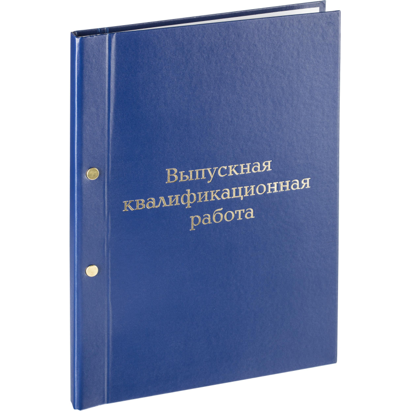

Папка ВЫПУСКНАЯ КВАЛИФИКАЦИОННАЯ РАБОТА А4 бумвинил синяя (метал.болт), Синий