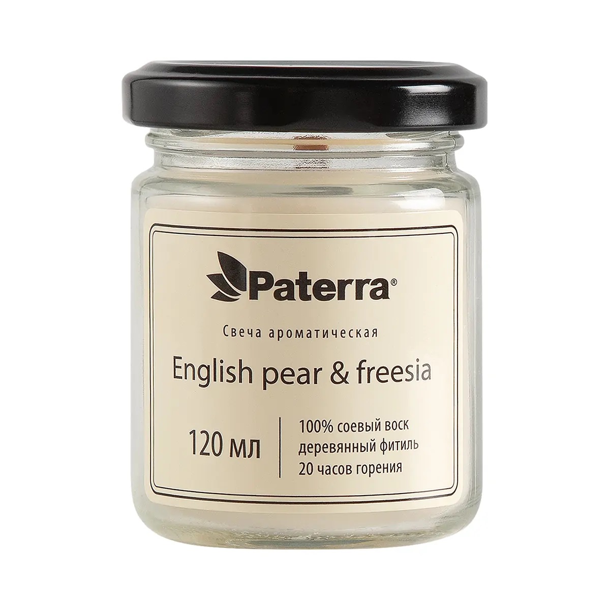 

Свеча ароматическая в банке с крышкой Paterra English Pear and Freesia