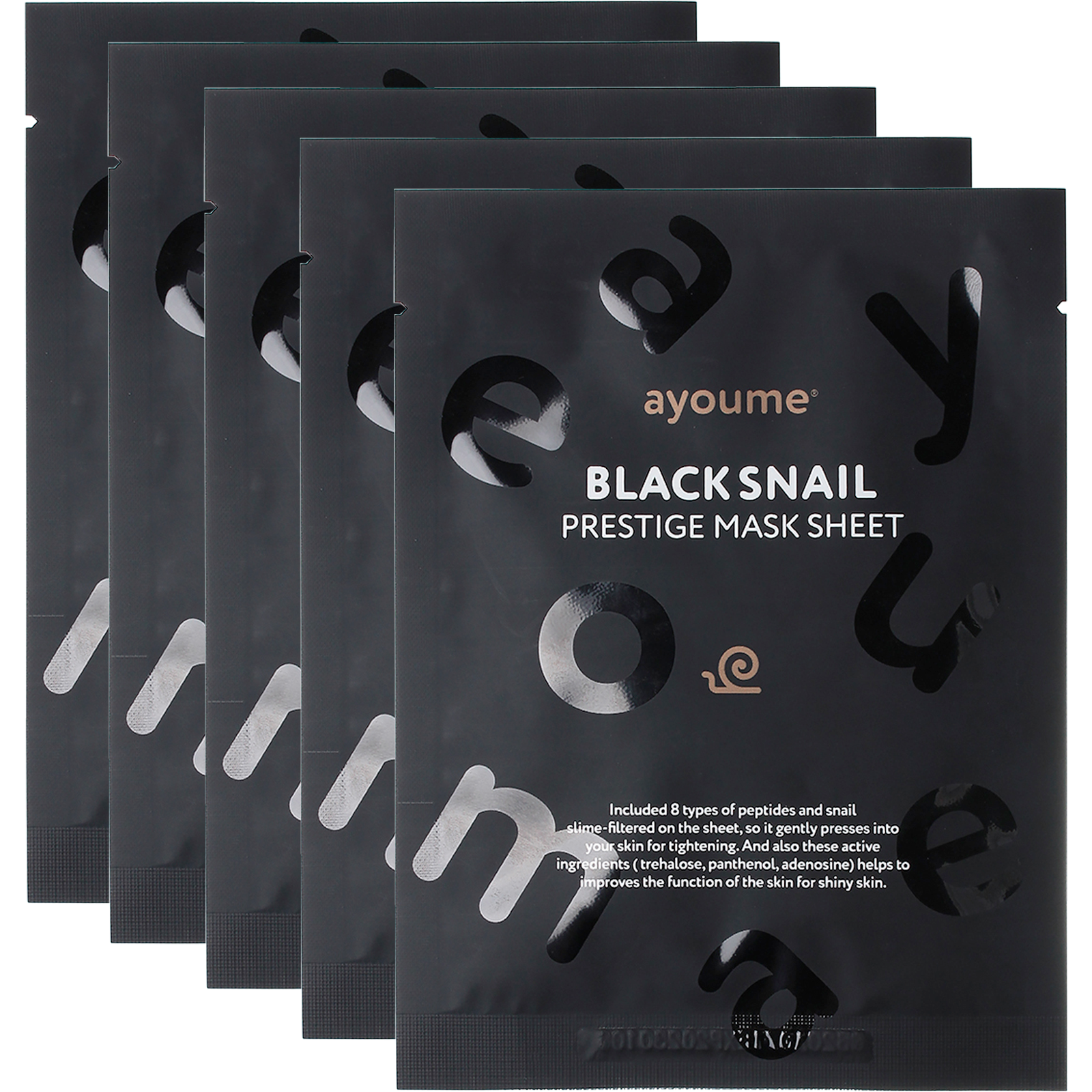 

Маска тканевая Ayoume Black Snail Prestige Mask Sheet 25 мл 5 шт, 8809534252549