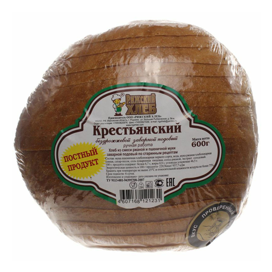 

Хлеб Рижский Хлеб Крестьянский нарезанный 600 г