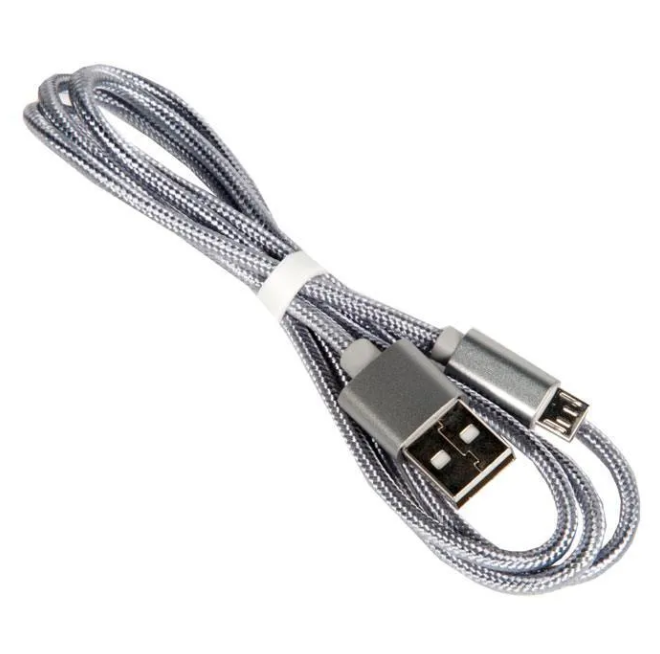 

Кабель USB HOCO X2 knitted, USB - Micro USB, 2.4А, 1м, серый