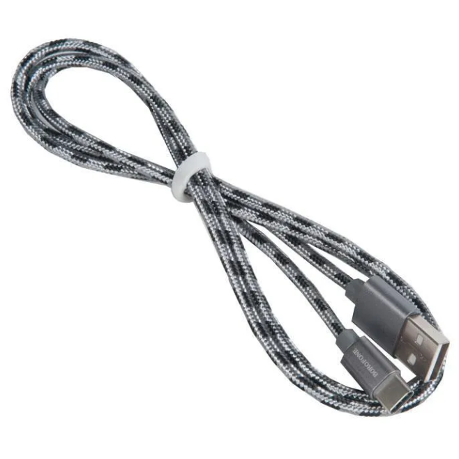 

Кабель USB BOROFONE BX24 для Type-C, 3.0А, длина 1м, серый