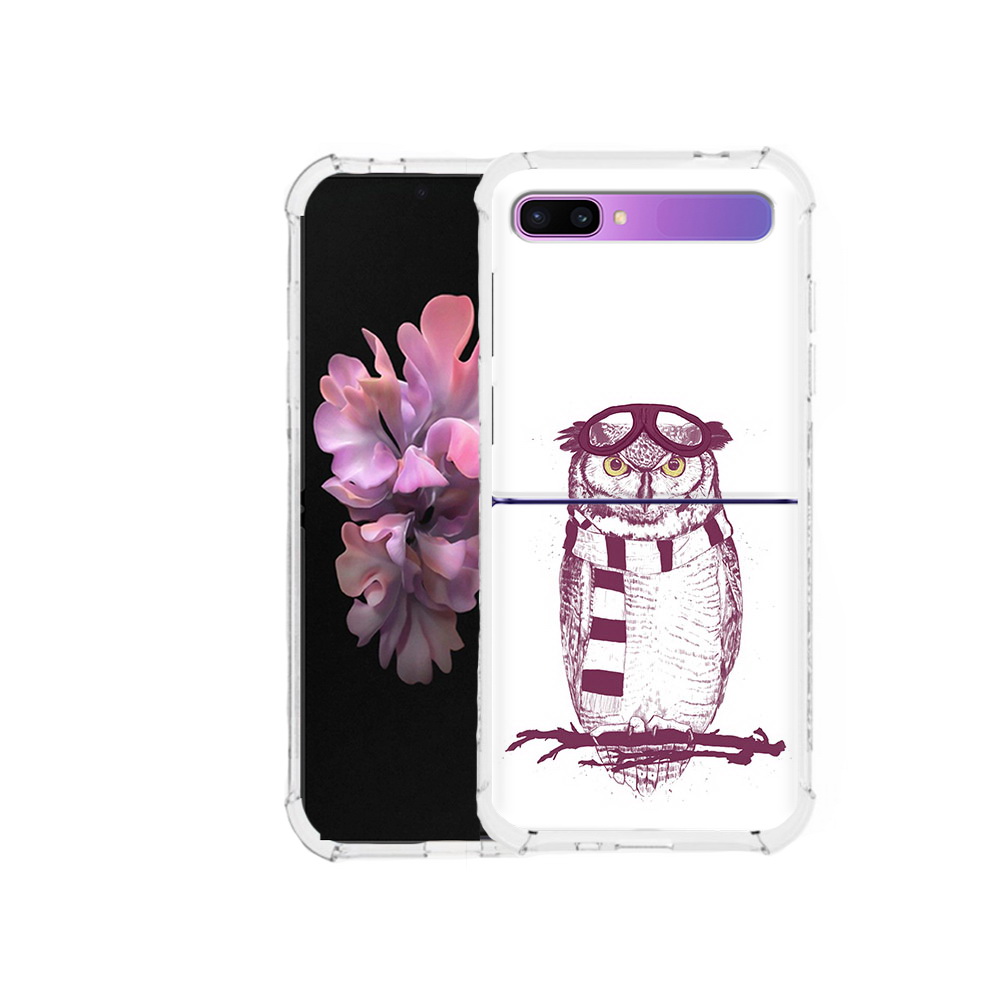 

Чехол MyPads Tocco для Samsung Galaxy Z Flip сова-летчик (PT226935.587.612), Прозрачный, Tocco