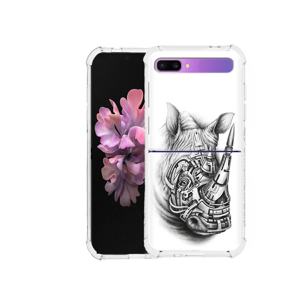 

Чехол MyPads Tocco для Samsung Galaxy Z Flip стальной носорог (PT226935.587.620), Прозрачный, Tocco