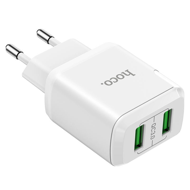 

Сетевое зарядное устройство HOCO отсутствует 2xUSB 3 А белый