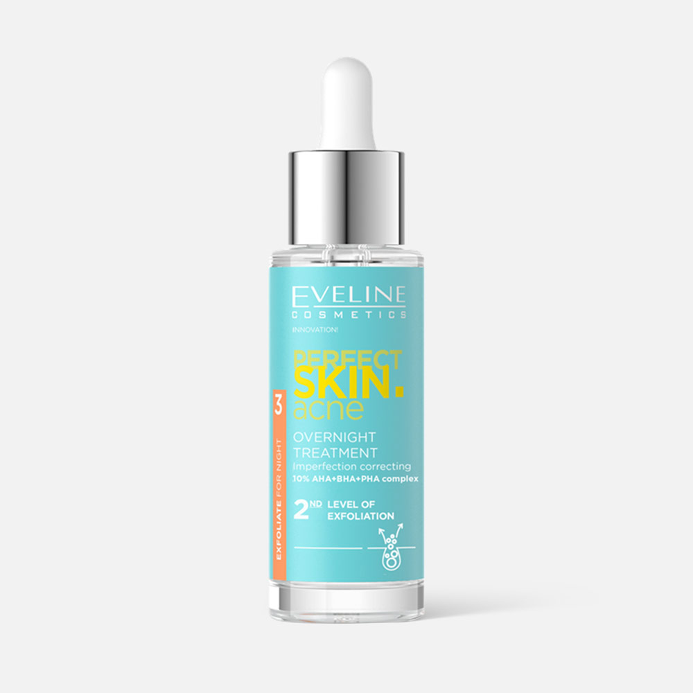 Сыворотка для лица Eveline PERFECT SKIN ACNE ночная, с 10% комплексом кислот, 30 мл invit сыворотка для лица anti acne с гликолевой кислотой 2% и саркозином 30 0