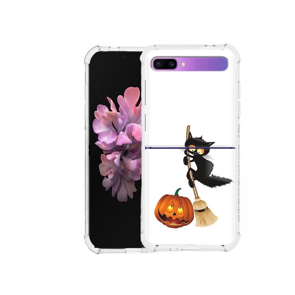 

Чехол MyPads Tocco для Samsung Galaxy Z Flip хэлуинский котик (PT226935.587.667), Прозрачный, Tocco