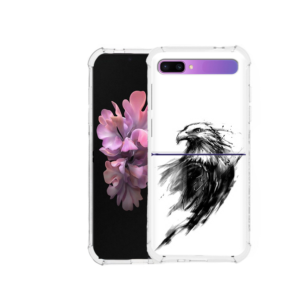 Чехол MyPads Tocco для Samsung Galaxy Z Flip чб птица (PT226935.587.670)