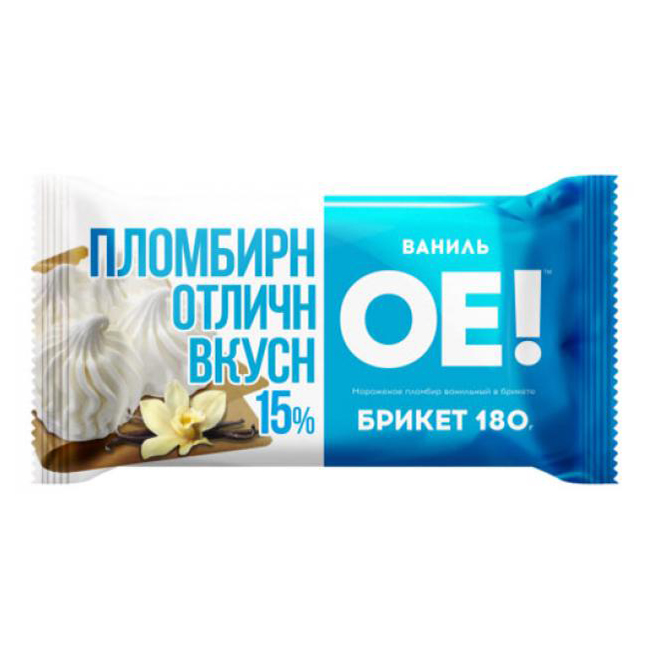 

Мороженое пломбир ОЕ! ванильное 15% БЗМЖ 180 г