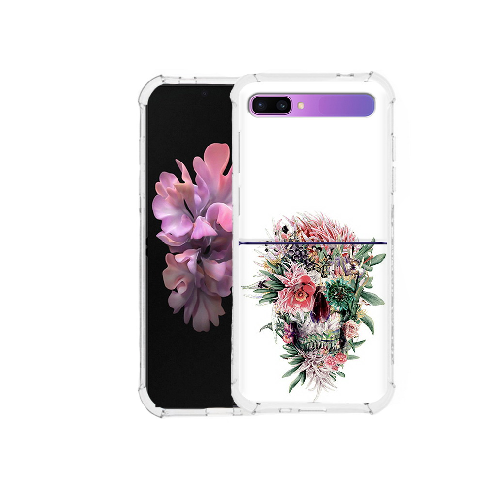 

Чехол MyPads Tocco для Samsung Galaxy Z Flip череп из цветов (PT226935.587.677), Прозрачный, Tocco