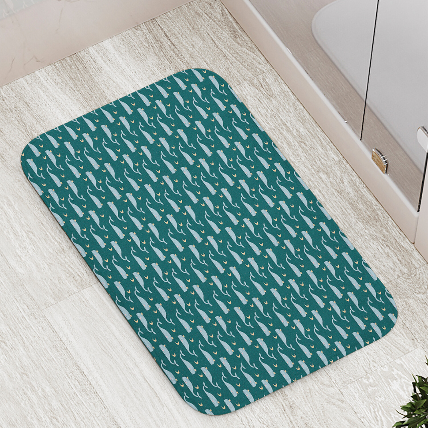 

Коврик противоскользящий JoyArty "Королевский кит" для ванной сауны бассейна 77х52 см, Королевский кит