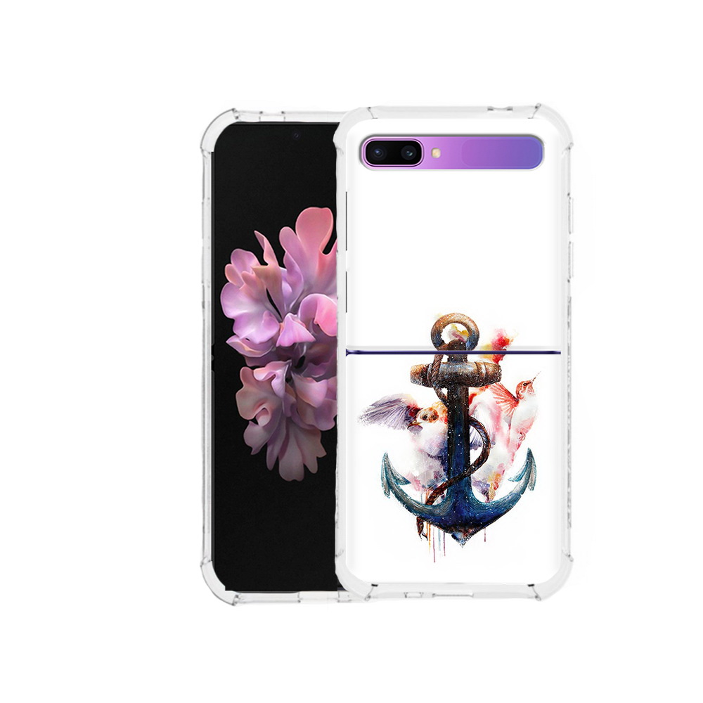 

Чехол MyPads Tocco для Samsung Galaxy Z Flip якорь с птицами (PT226935.587.703), Прозрачный, Tocco